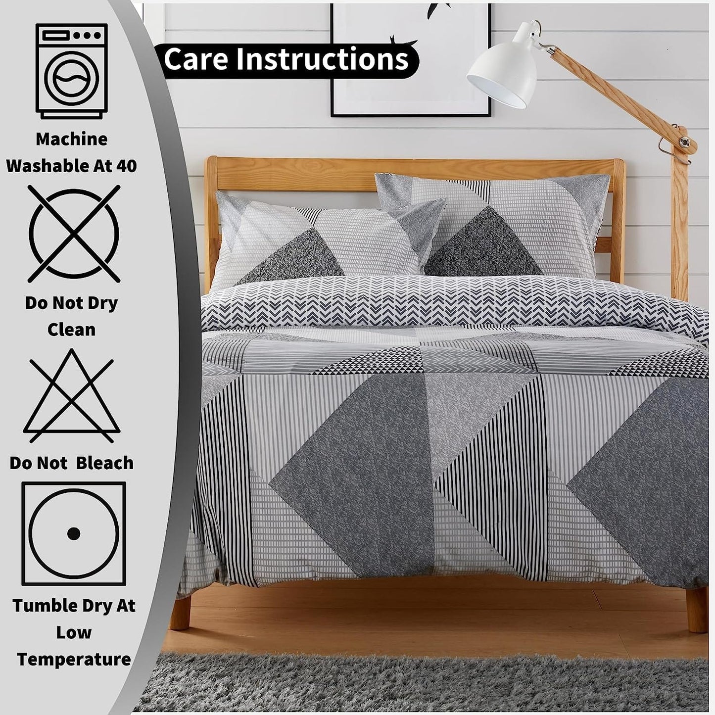 OLIVIA ROCCO Duvet Covers Jasper Grey Printed Duvet Cover Set Wholesale Manchester UK