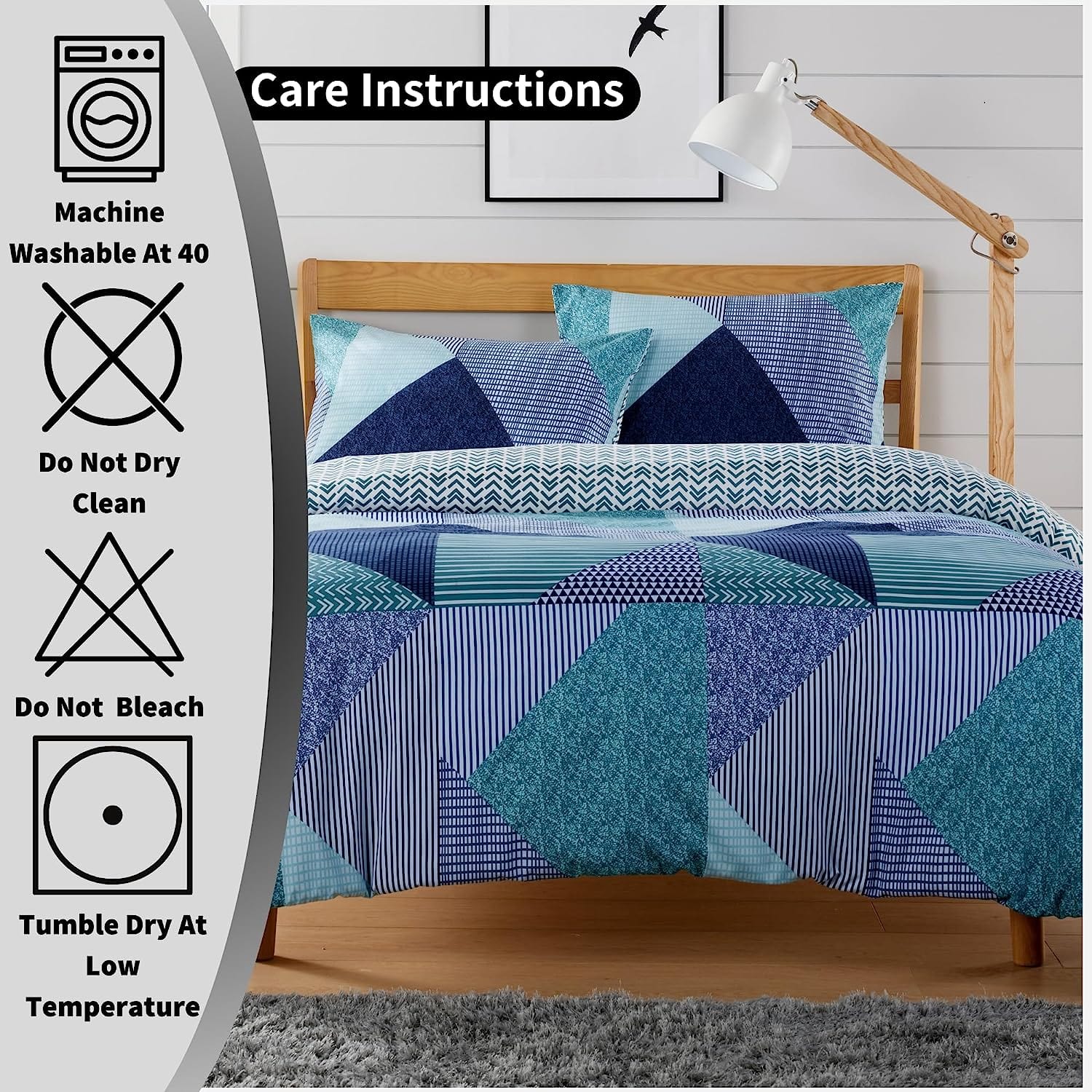 OLIVIA ROCCO Duvet Covers Jasper Teal Printed Duvet Cover Set Wholesale Manchester UK