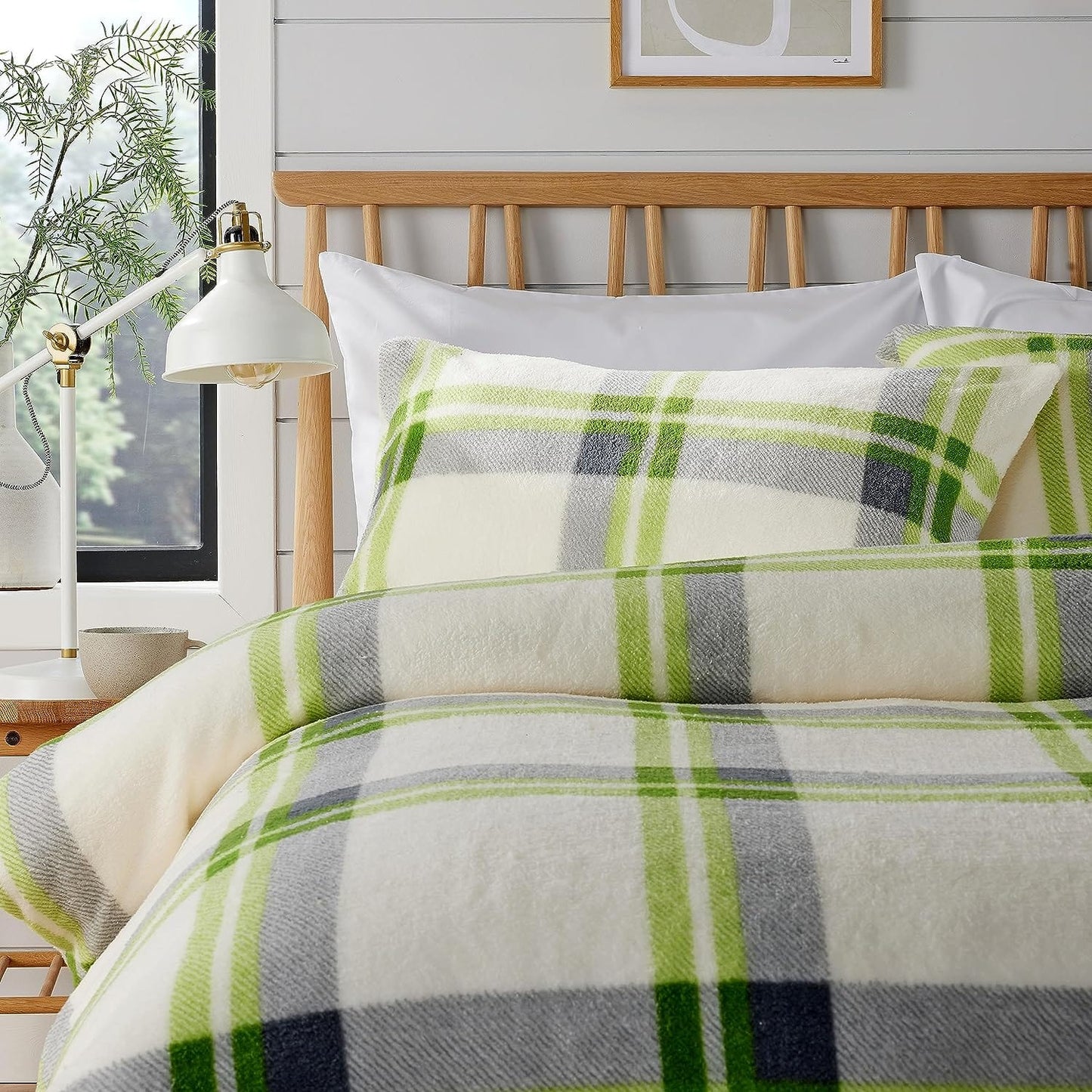 OLIVIA ROCCO Duvet Covers KING / GREEN Orkney Check Printed Fleece Duvet Sets Wholesale Manchester UK