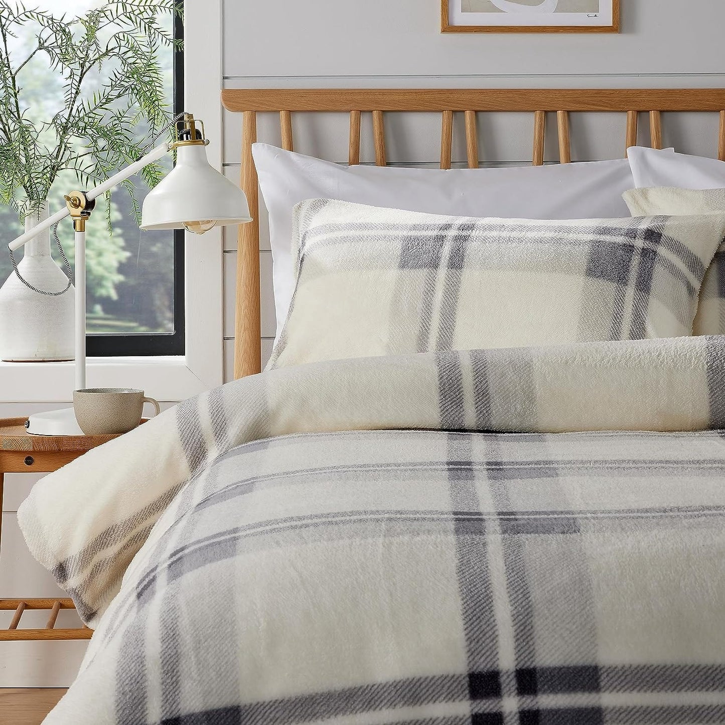 OLIVIA ROCCO Duvet Covers Orkney Check Printed Fleece Duvet Sets Wholesale Manchester UK