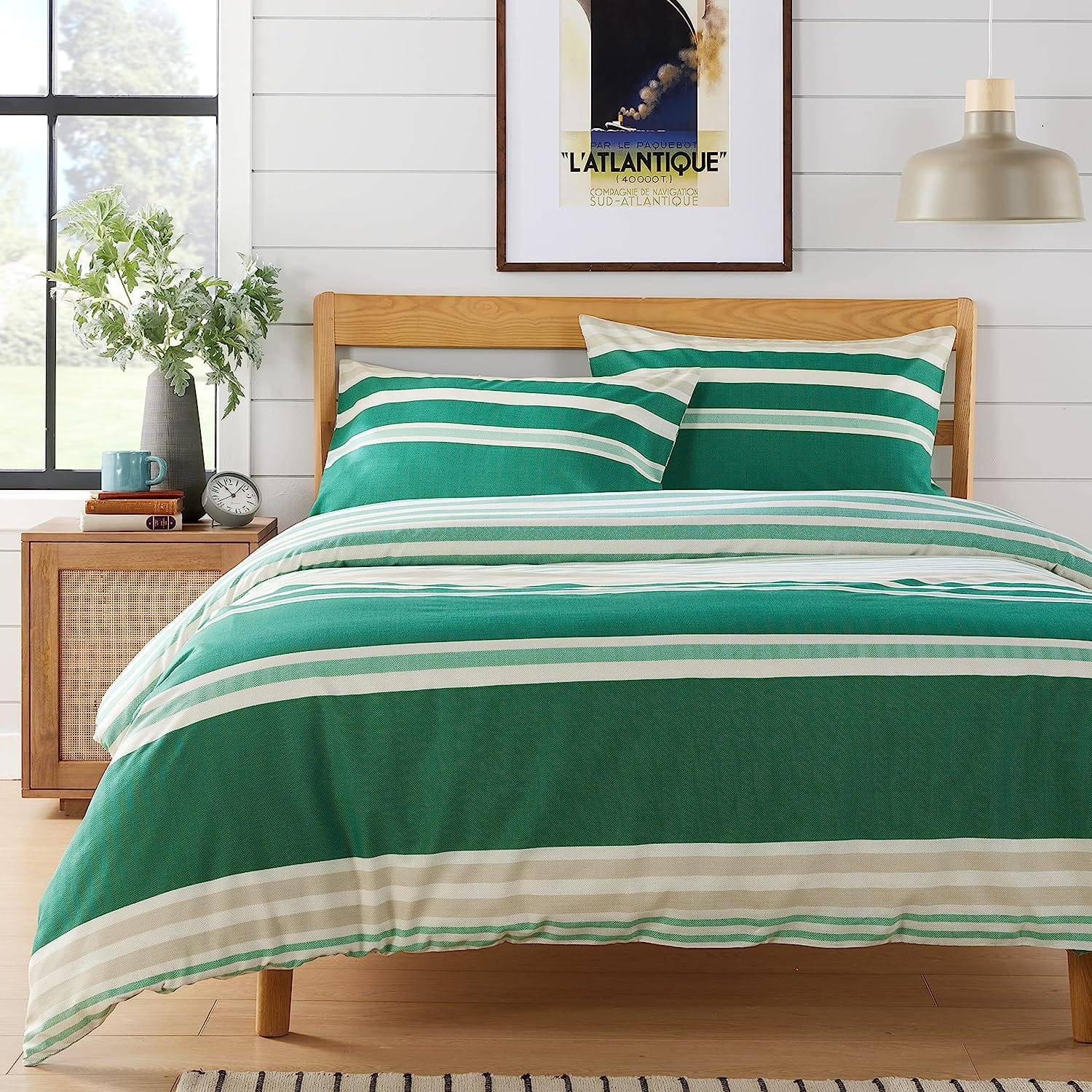OLIVIA ROCCO Duvet Covers SINGLE / GREEN Miami Stripes Duvet Cover Set Wholesale Manchester UK