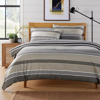 OLIVIA ROCCO Duvet Covers SINGLE Harlow Stripes Grey Printed Duvet Cover Set Wholesale Manchester UK