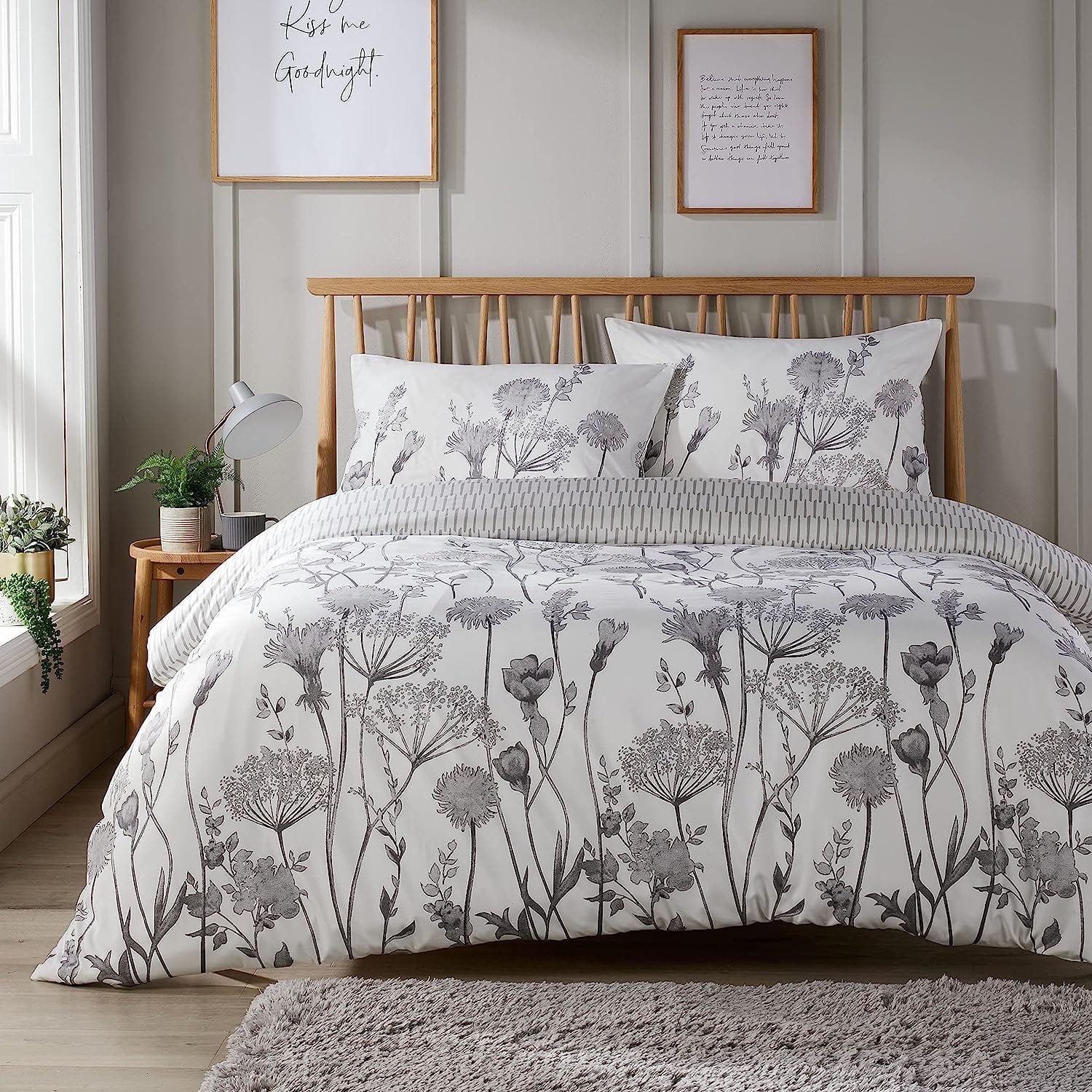 OLIVIA ROCCO Duvet Covers SINGLE Meadow Grey Printed Duvet Cover Set Wholesale Manchester UK