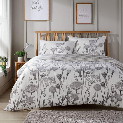 OLIVIA ROCCO Duvet Covers SINGLE Meadow Grey Printed Duvet Cover Set Wholesale Manchester UK