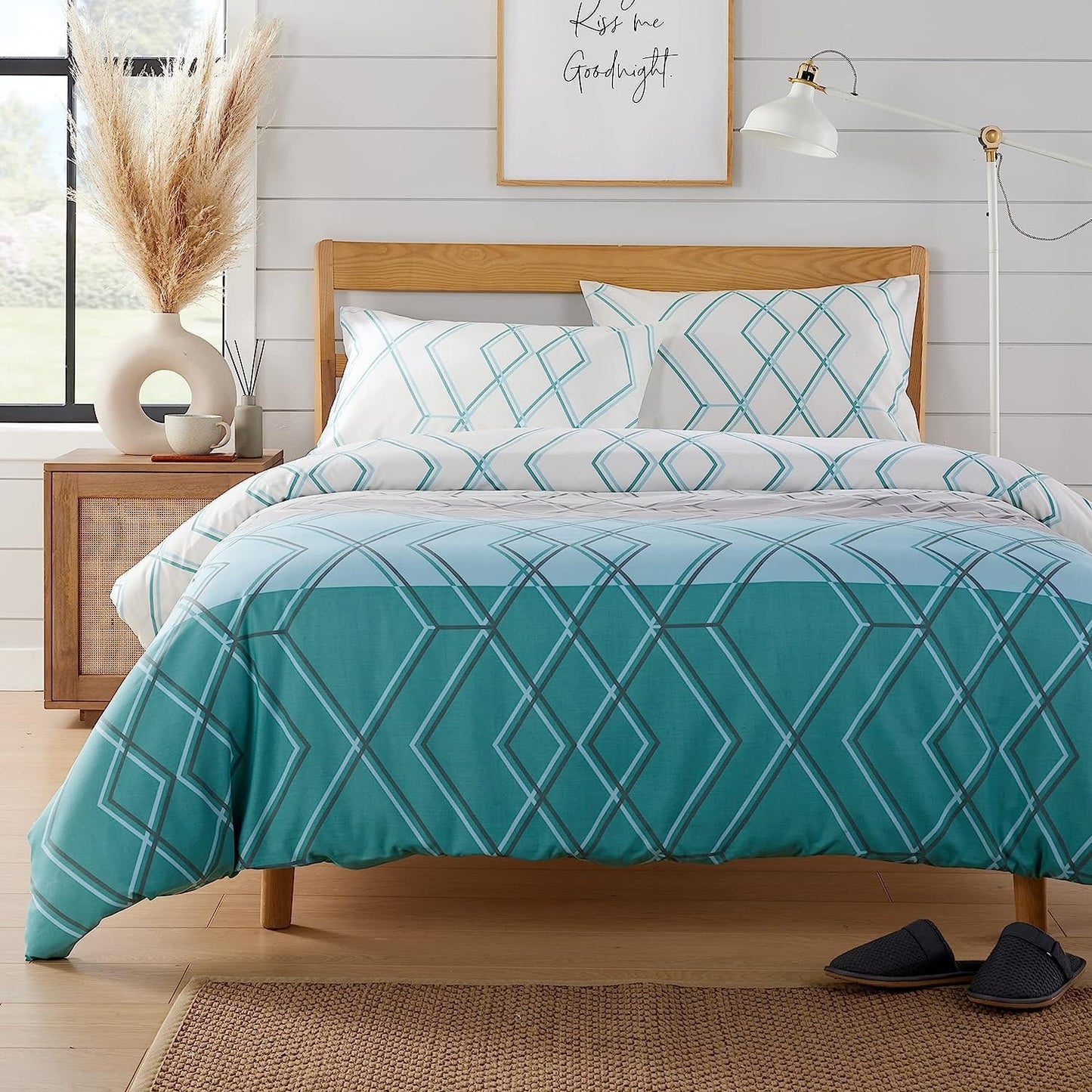 OLIVIA ROCCO Duvet Covers SINGLE / TEAL Havanna Geo Duvet Cover Sets Wholesale Manchester UK