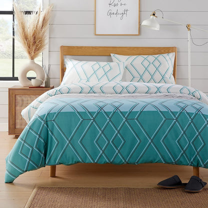 OLIVIA ROCCO Duvet Covers SINGLE / TEAL Havanna Geo Duvet Cover Sets Wholesale Manchester UK