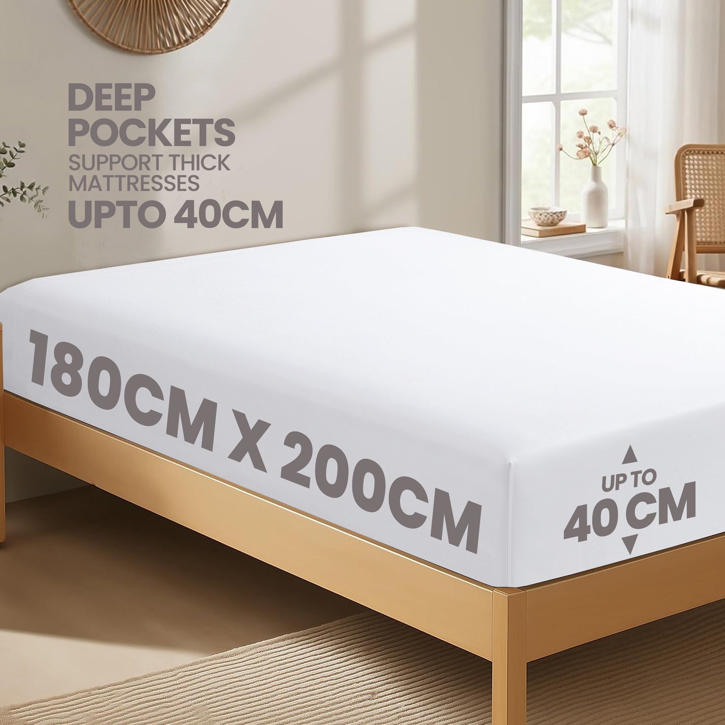 OLIVIA ROCCO Fitted Sheet Extra Deep 40CM Pocket Microfibre Fitted Sheet Wholesale Manchester UK