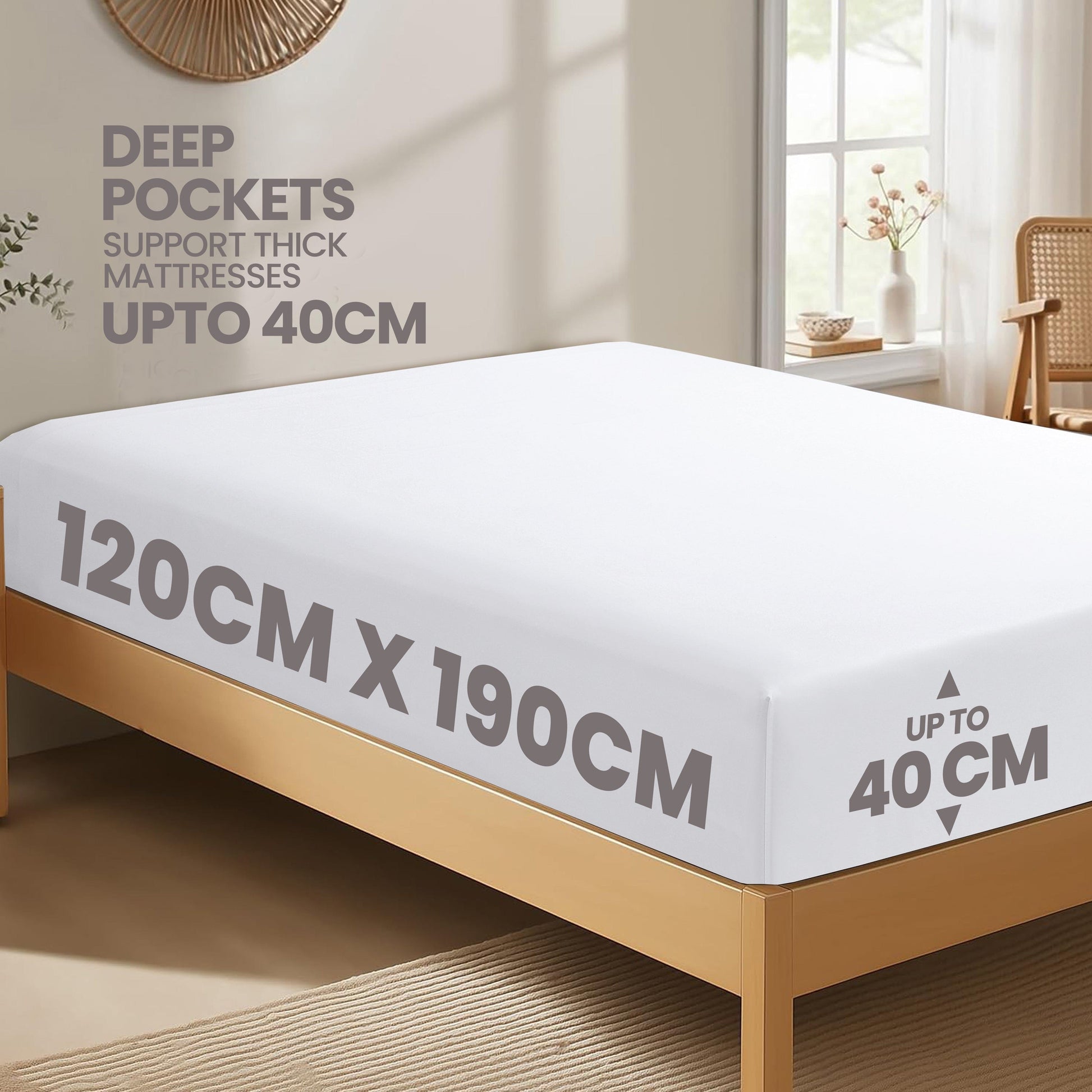 OLIVIA ROCCO Fitted Sheet Extra Deep 40CM Pocket Microfibre Fitted Sheet Wholesale Manchester UK
