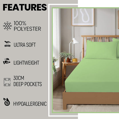 OLIVIA ROCCO Fitted Sheet Super Soft Plain Dye Fitted Sheets, Easy Care Everyday Sheet Sets Wholesale Manchester UK