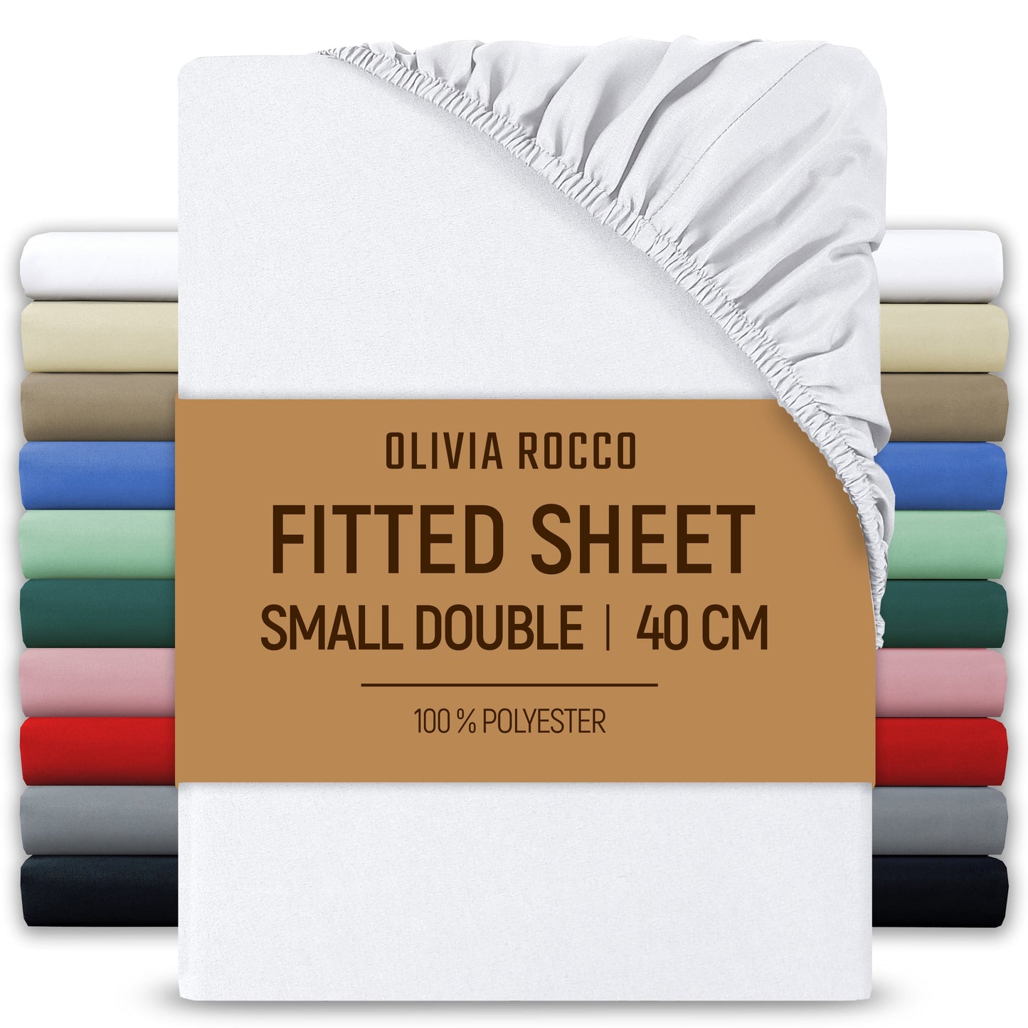 OLIVIA ROCCO Fitted Sheet WHITE / 3/4 BED Extra Deep 40CM Pocket Microfibre Fitted Sheet Wholesale Manchester UK