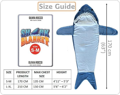 OLIVIA ROCCO Hooded Blanket Shark Blanket Sleeping Bag For Adults Wearable Onesie Wholesale Manchester UK