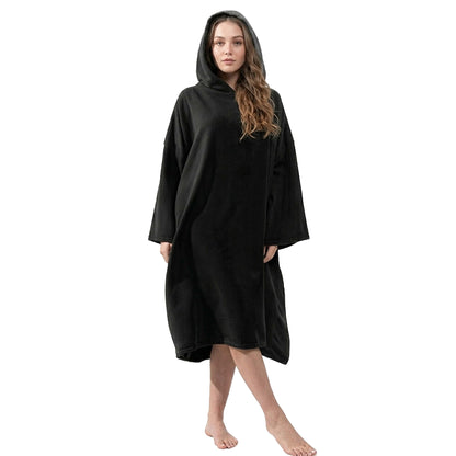OLIVIA ROCCO Poncho BLACK OLIVIA ROCCO Womens Poncho Changing Robe Wholesale Manchester UK