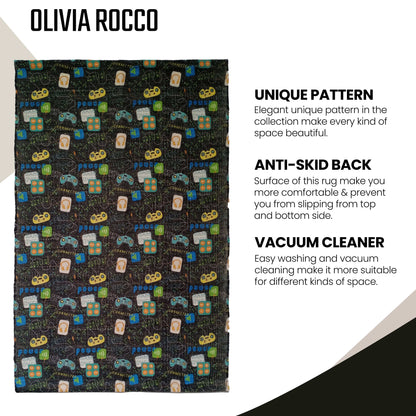 OLIVIA ROCCO Rugs 60 x 90 CM / GAMER Gamer Printed Rug Wholesale Manchester UK