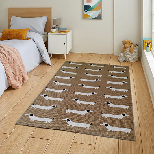 OLIVIA ROCCO Rugs 60 x 90 CM / SAUSAGE DOG Animal Printed Rug Sausage Dog Wholesale Manchester UK
