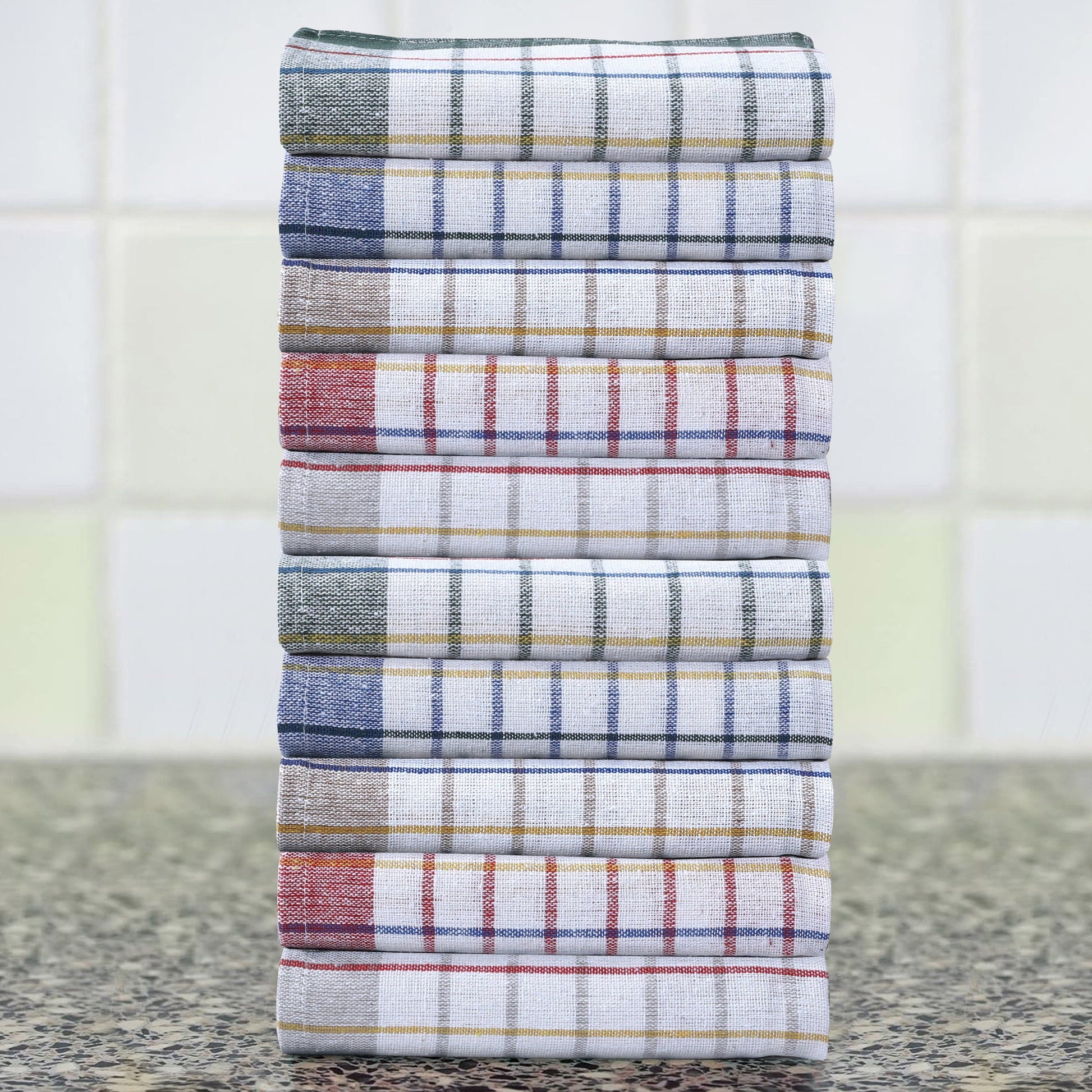 OLIVIA ROCCO Tea Towel 10 PACK Pack of 10 Wonderdry Tea Towels Kitchen 100% Cotton Super Absorbent Quick Drying Dish Bar Cloth Set by OLIVIA ROCCO Wholesale Manchester UK