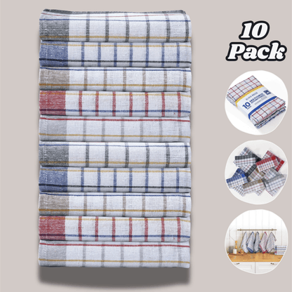 OLIVIA ROCCO Tea Towel 10 PACK Pack of 10 Wonderdry Tea Towels Kitchen 100% Cotton Super Absorbent Quick Drying Dish Bar Cloth Set by OLIVIA ROCCO Wholesale Manchester UK