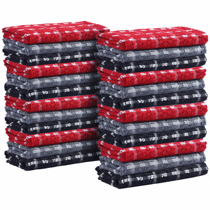 OLIVIA ROCCO Tea Towel 24 PACK Mono Check Tea Towels 100% Soft Cotton Kitchen Dish Bar Towel Super Absorbent Quick Drying Cloths by OLIVIA ROCCO Wholesale Manchester UK