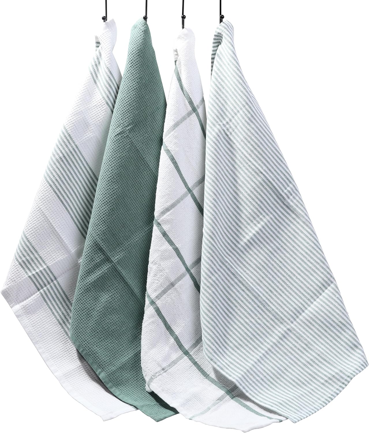 OLIVIA ROCCO Tea Towel GREEN Pack Of 4 Absorbent Long Lasting Tea Towels Wholesale Manchester UK