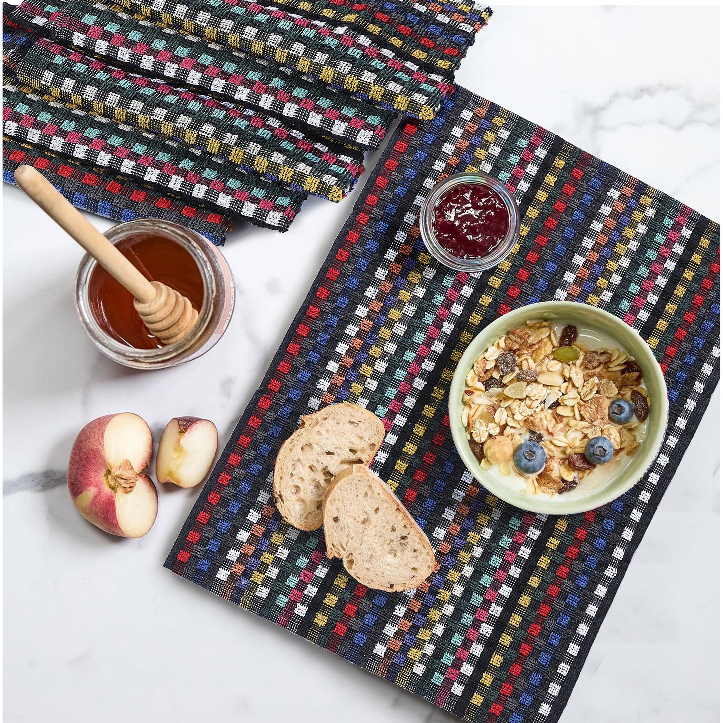 OLIVIA ROCCO Tea Towel Multi Check Terry Tea Towels 100% Cotton Kitchen Towels Super Absorbent Quick Dry Set Dish Cloths by OLIVIA ROCCO Wholesale Manchester UK