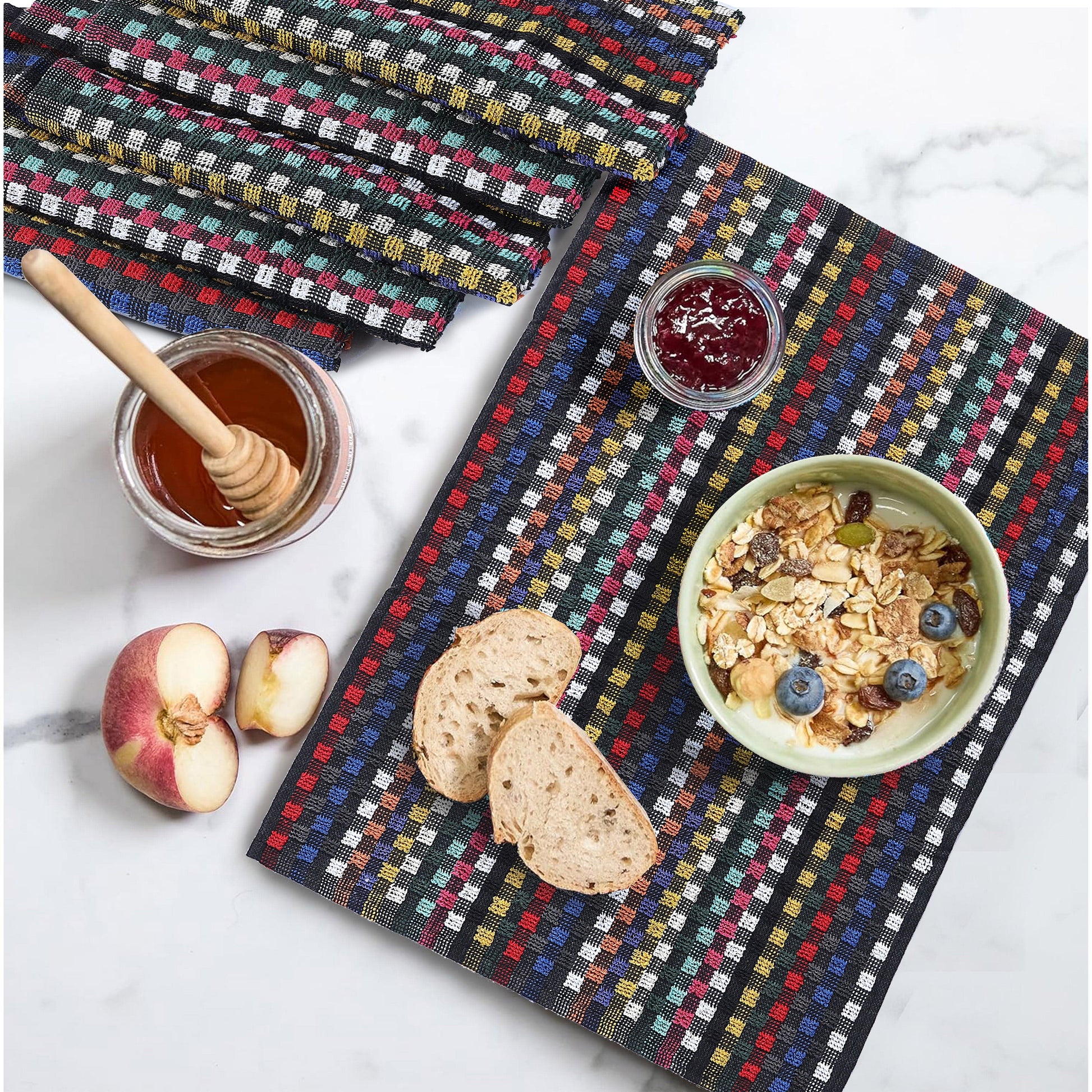 OLIVIA ROCCO Tea Towel Multi Check Terry Tea Towels 100% Cotton Kitchen Towels Super Absorbent Quick Dry Set Dish Cloths by OLIVIA ROCCO Wholesale Manchester UK