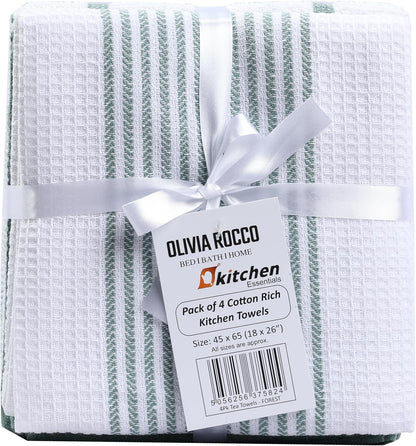 OLIVIA ROCCO Tea Towel Pack Of 4 Absorbent Long Lasting Tea Towels Wholesale Manchester UK