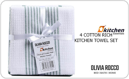 OLIVIA ROCCO Tea Towel Pack Of 4 Absorbent Long Lasting Tea Towels Wholesale Manchester UK