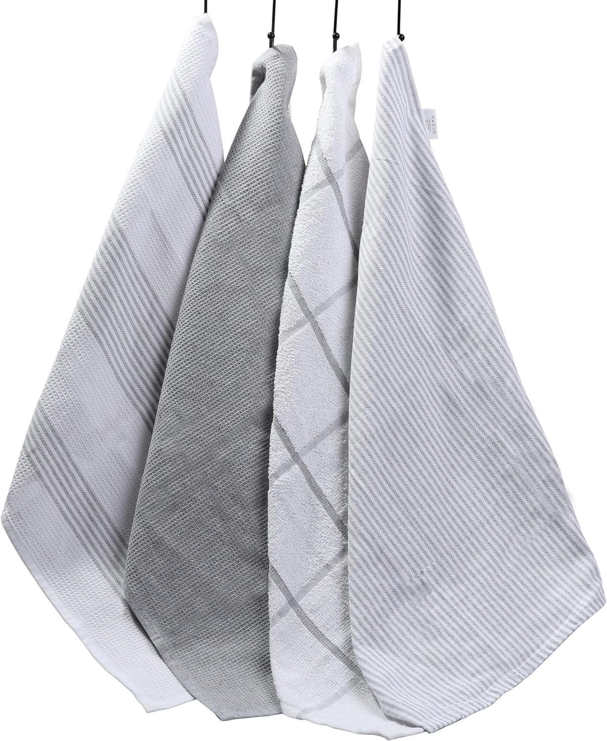 OLIVIA ROCCO Tea Towel SILVER Pack Of 4 Absorbent Long Lasting Tea Towels Wholesale Manchester UK