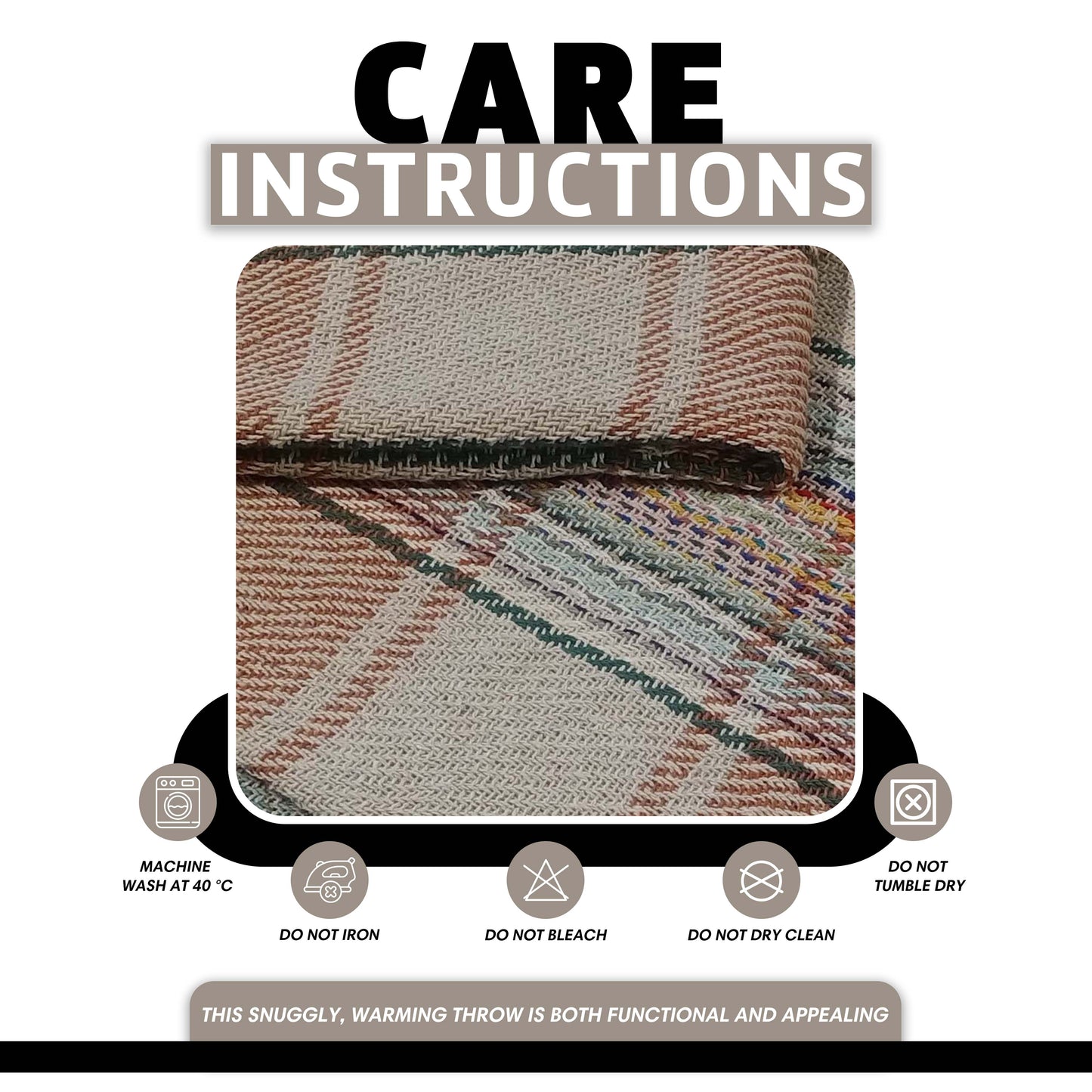 OLIVIA ROCCO Throw 130 x 150 cm Recycled Picnic Blanket Check Stripe Design Super Soft Cozy Camping Beach Throw Wholesale Manchester UK