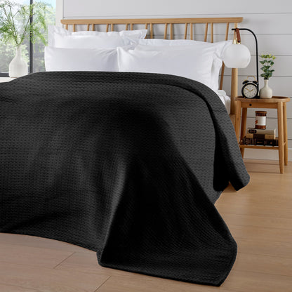 OLIVIA ROCCO Throw 180 x 250 CM / BLACK Florian Checked Throw Blanket Black Bedspread for Sofas Armchairs Sofa Settee Couch Beds & Couches by OLIVIA ROCCO Wholesale Manchester UK