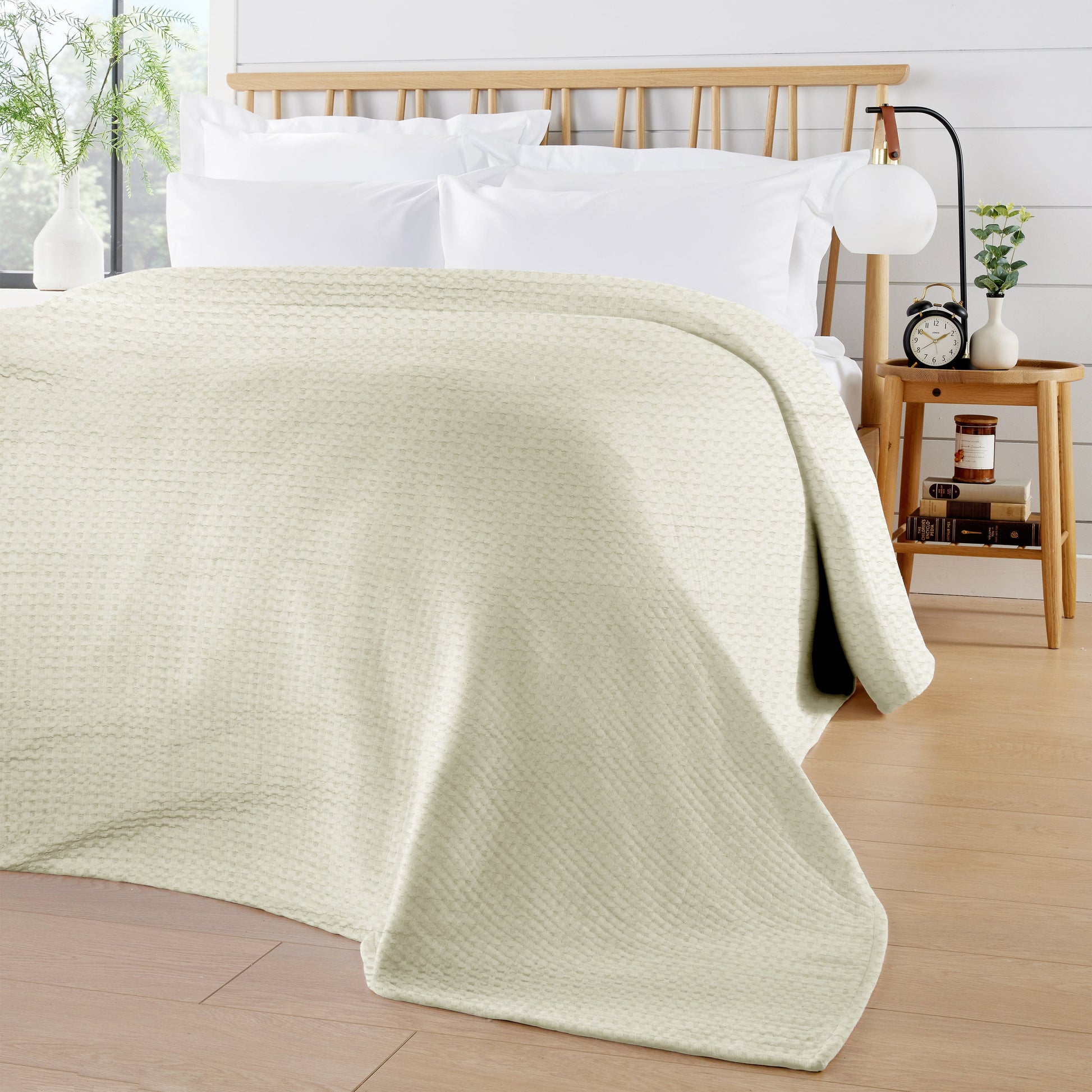 OLIVIA ROCCO Throw 180 x 250 CM / NATURAL Florian Checked Throw Blanket Natural Wholesale Manchester UK