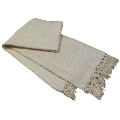 OLIVIA ROCCO Throw NATURAL / 130 x 170 cm Chenille Throw Blanket With Tassels For Couch Sofa Chair Bed Home Decoration Wholesale Manchester UK