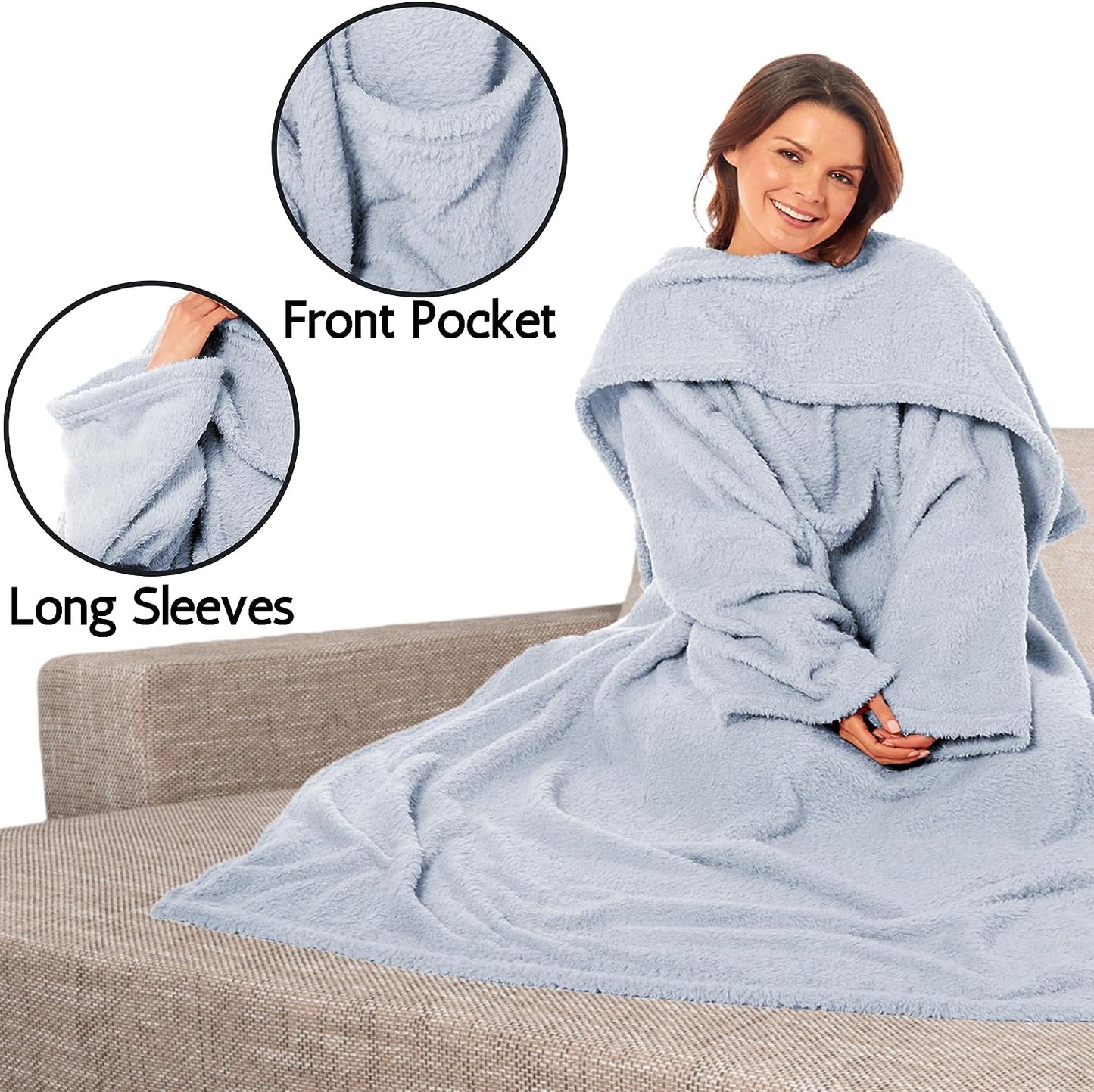 OLIVIA ROCCO Throw Wearable TV Blankets, Ultra Soft Cosy Fleece Throws With Sleeves And Pocket Wholesale Manchester UK