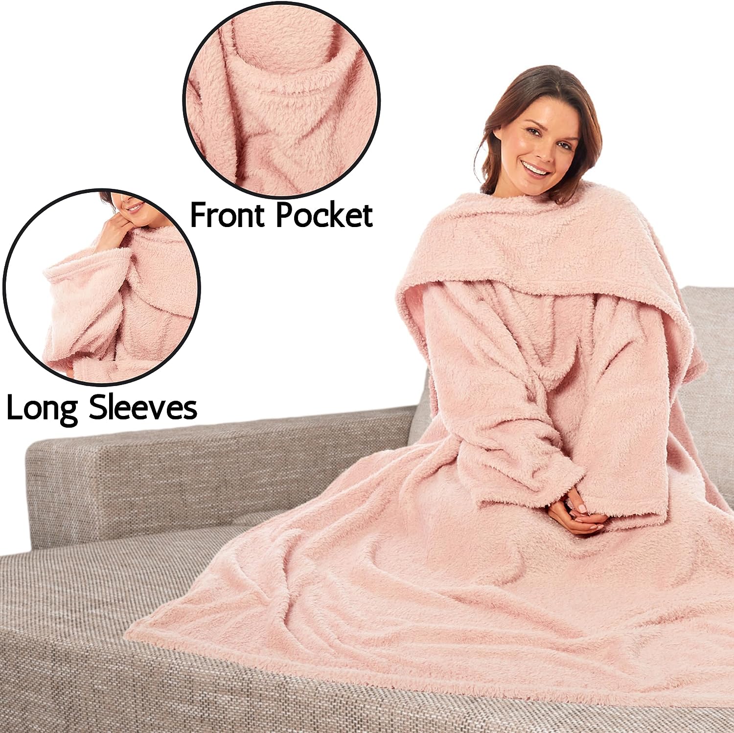 OLIVIA ROCCO Throw Wearable TV Blankets, Ultra Soft Cosy Fleece Throws With Sleeves And Pocket Wholesale Manchester UK