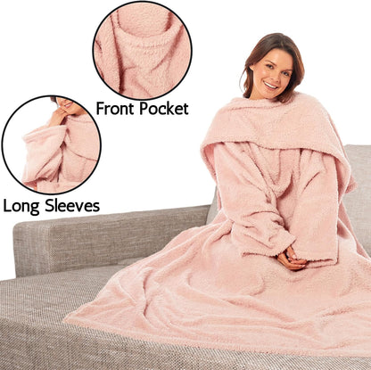 OLIVIA ROCCO Throw Wearable TV Blankets, Ultra Soft Cosy Fleece Throws With Sleeves And Pocket Wholesale Manchester UK