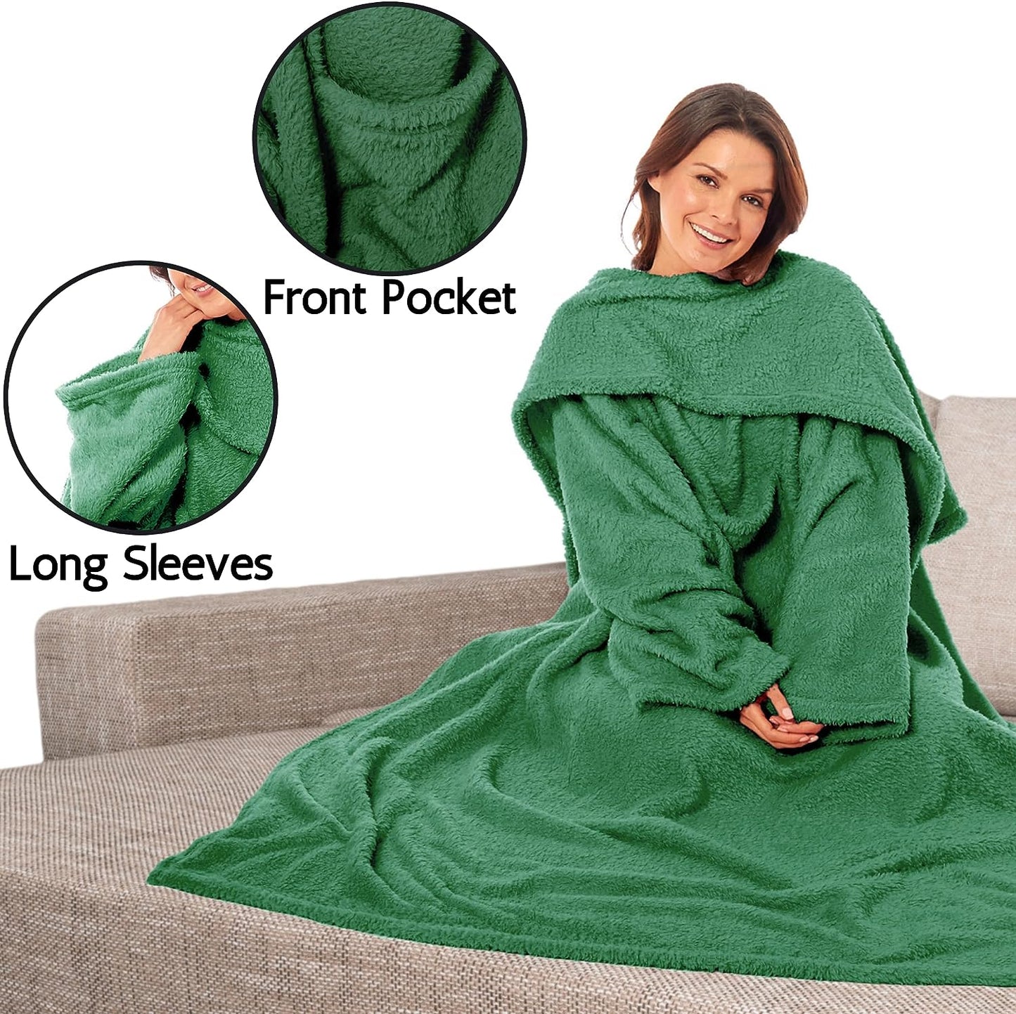 OLIVIA ROCCO Throw Wearable TV Blankets, Ultra Soft Cosy Fleece Throws With Sleeves And Pocket Wholesale Manchester UK