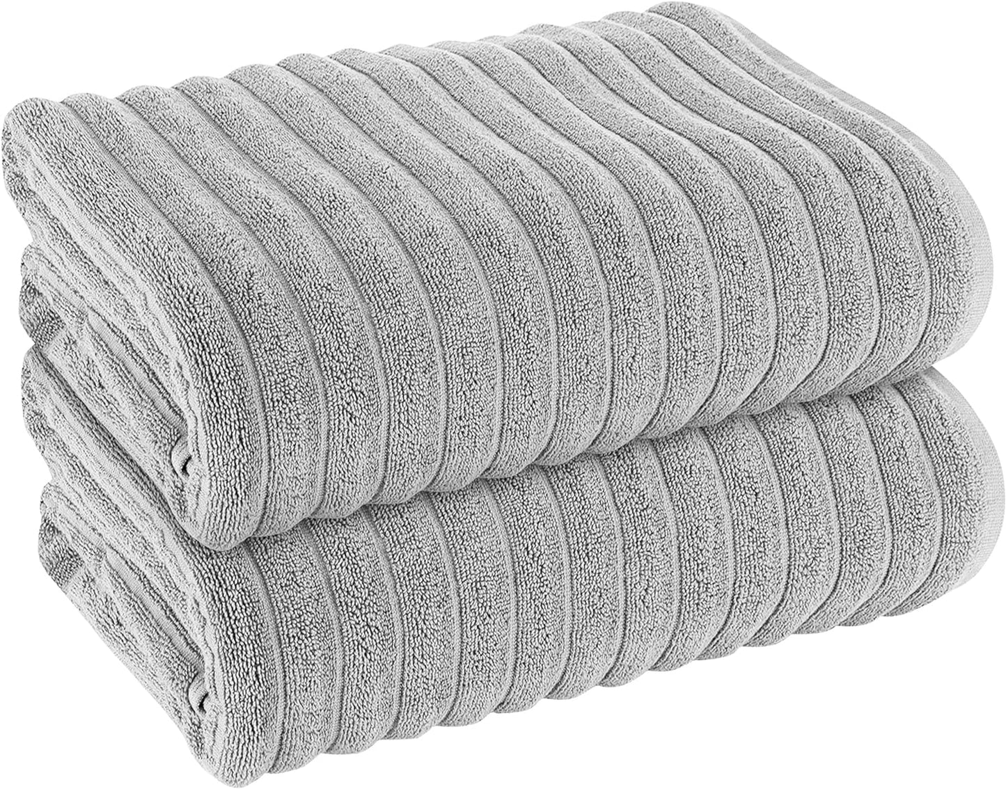 OLIVIA ROCCO Towel 2 PK JUMBO BATH SHEET / SILVER Ribbed Towels Sets Range Hydro Cotton Bath linens Towel Wholesale Manchester UK