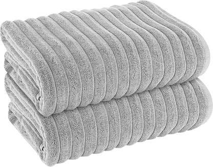 OLIVIA ROCCO Towel 2 PK JUMBO BATH SHEET / SILVER Ribbed Towels Sets Range Hydro Cotton Bath linens Towel Wholesale Manchester UK