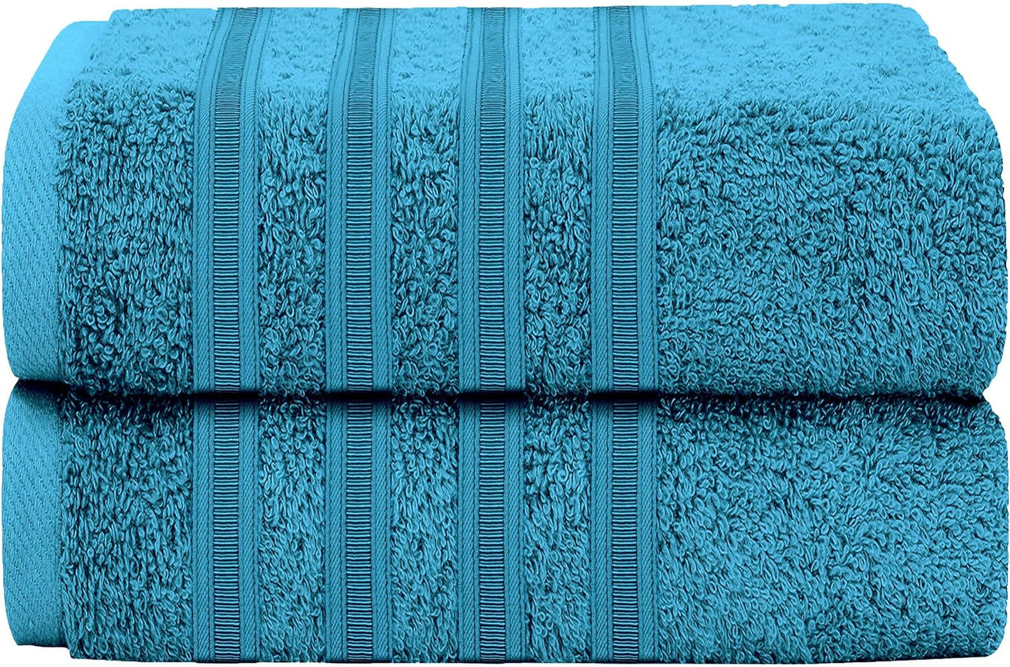 OLIVIA ROCCO Towel 2 PK JUMBO BATH SHEET / TEAL Ritz Collection Towel Sets Bale Viscose Stripe Towels Range Highly Absorbent Wholesale Manchester UK