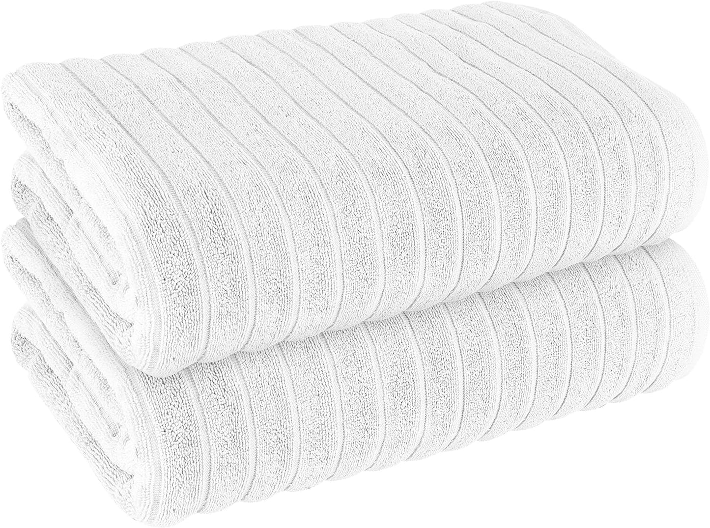 OLIVIA ROCCO Towel 2 PK JUMBO BATH SHEET / WHITE Ribbed Towels Sets Range Hydro Cotton Bath linens Towel Wholesale Manchester UK