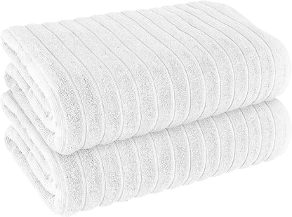 OLIVIA ROCCO Towel 2 PK JUMBO BATH SHEET / WHITE Ribbed Towels Sets Range Hydro Cotton Bath linens Towel Wholesale Manchester UK