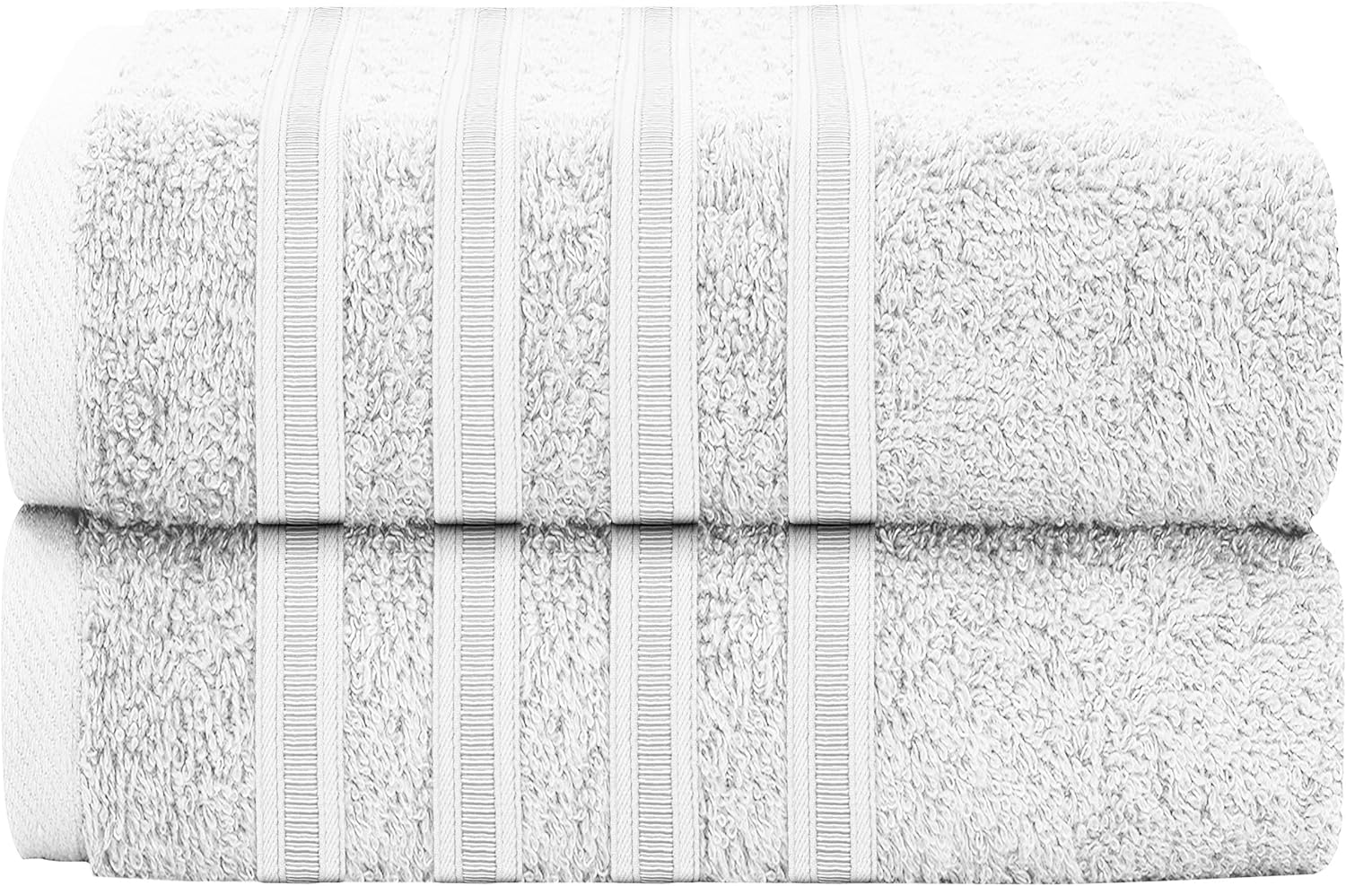 OLIVIA ROCCO Towel 2 PK JUMBO BATH SHEET / WHITE Ritz Collection Towel Sets Bale Viscose Stripe Towels Range Highly Absorbent Wholesale Manchester UK