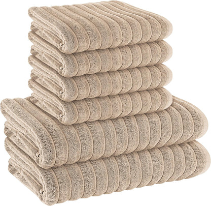 OLIVIA ROCCO Towel 6 PIECE TOWEL BALE / MINK Ribbed Towels Sets Range Hydro Cotton Bath linens Towel Wholesale Manchester UK