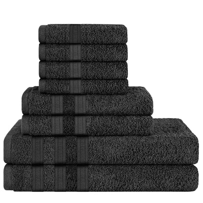 OLIVIA ROCCO Towel 8 PIECE TOWEL  BALE / BLACK Ritz Collection Towel Sets Bale Viscose Stripe Towels Range Highly Absorbent Wholesale Manchester UK