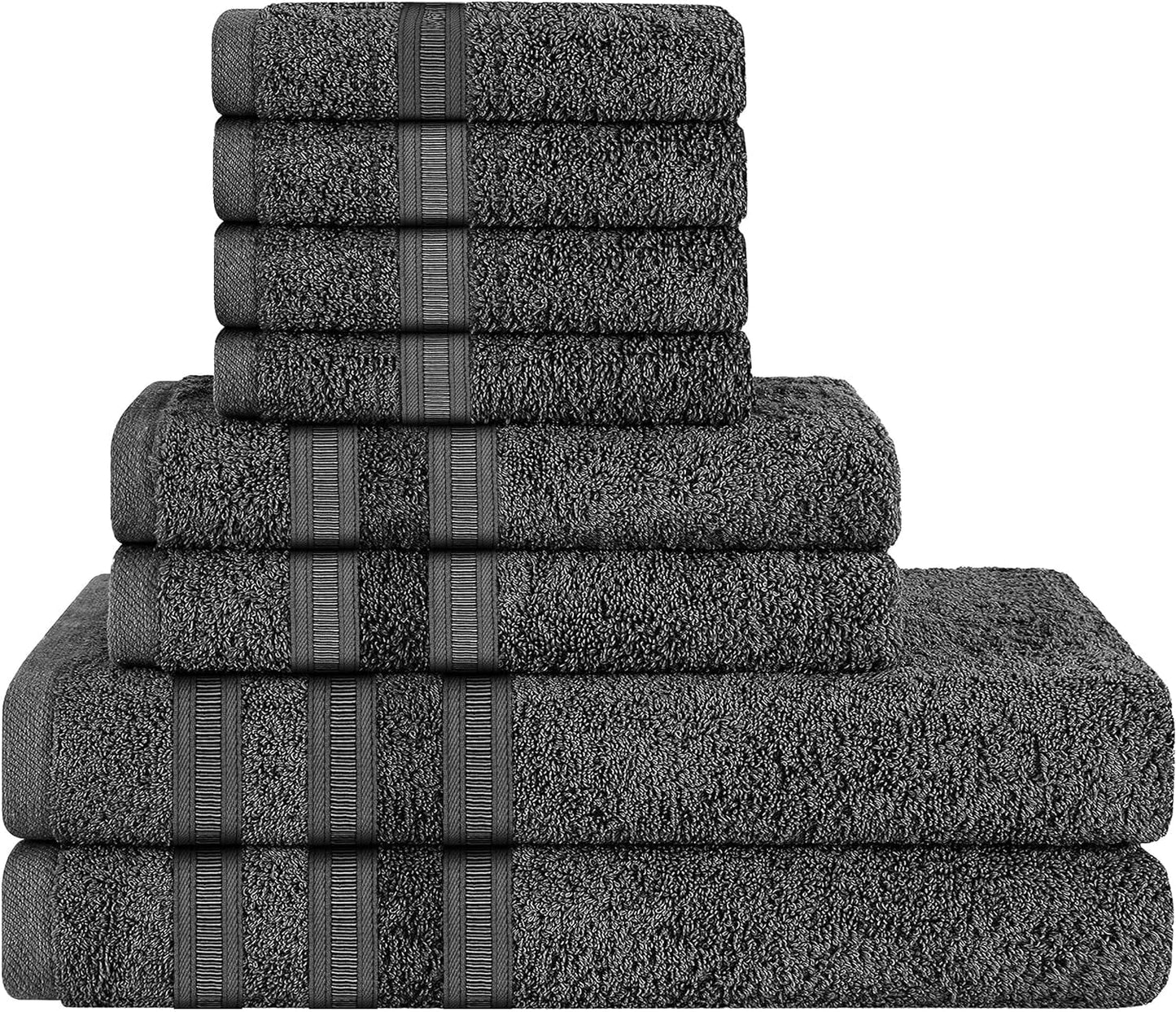 OLIVIA ROCCO Towel 8 PIECE TOWEL  BALE / CHARCOAL Ritz Collection Towel Sets Bale Viscose Stripe Towels Range Highly Absorbent Wholesale Manchester UK