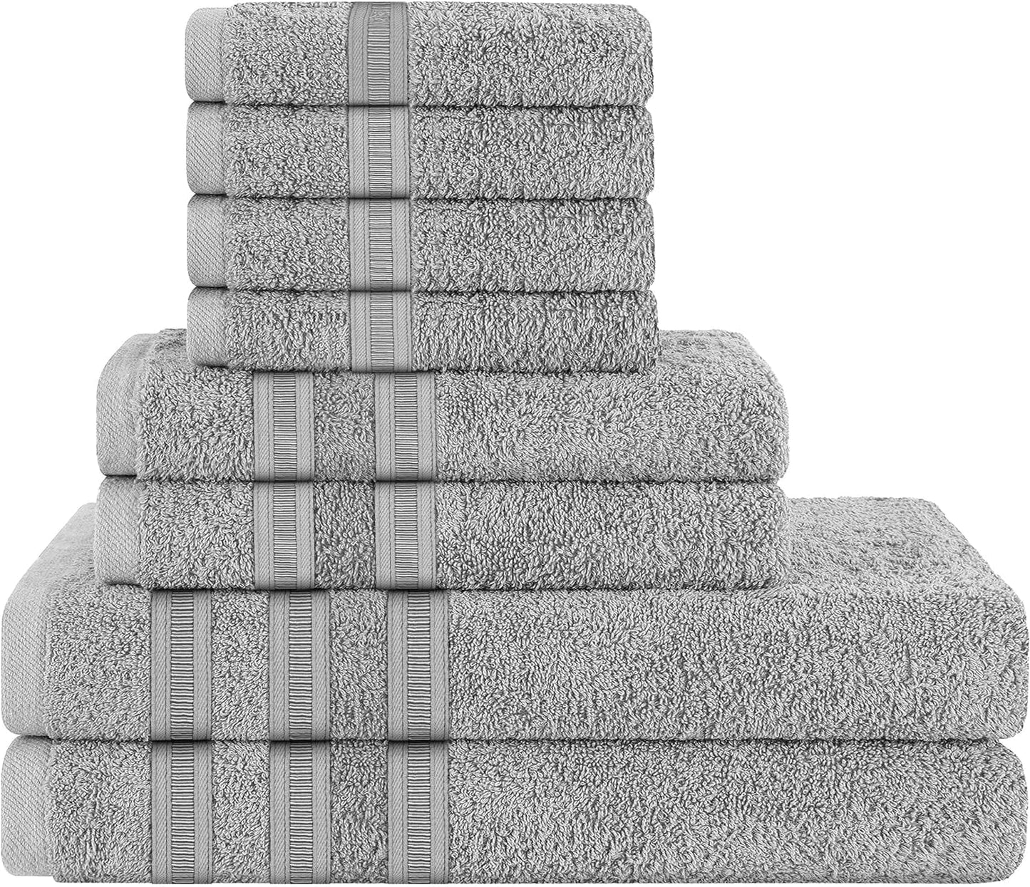 OLIVIA ROCCO Towel 8 PIECE TOWEL  BALE / SILVER Ritz Collection Towel Sets Bale Viscose Stripe Towels Range Highly Absorbent Wholesale Manchester UK