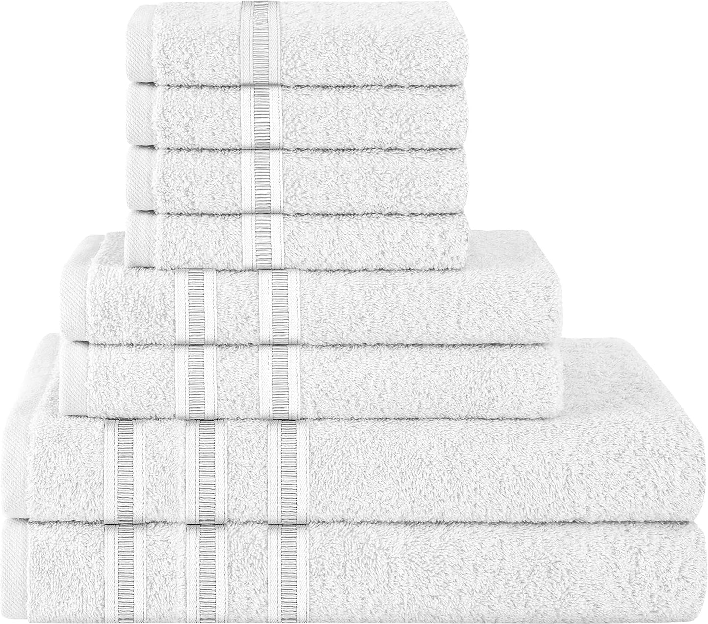 OLIVIA ROCCO Towel 8 PIECE TOWEL  BALE / WHITE Ritz Collection Towel Sets Bale Viscose Stripe Towels Range Highly Absorbent Wholesale Manchester UK