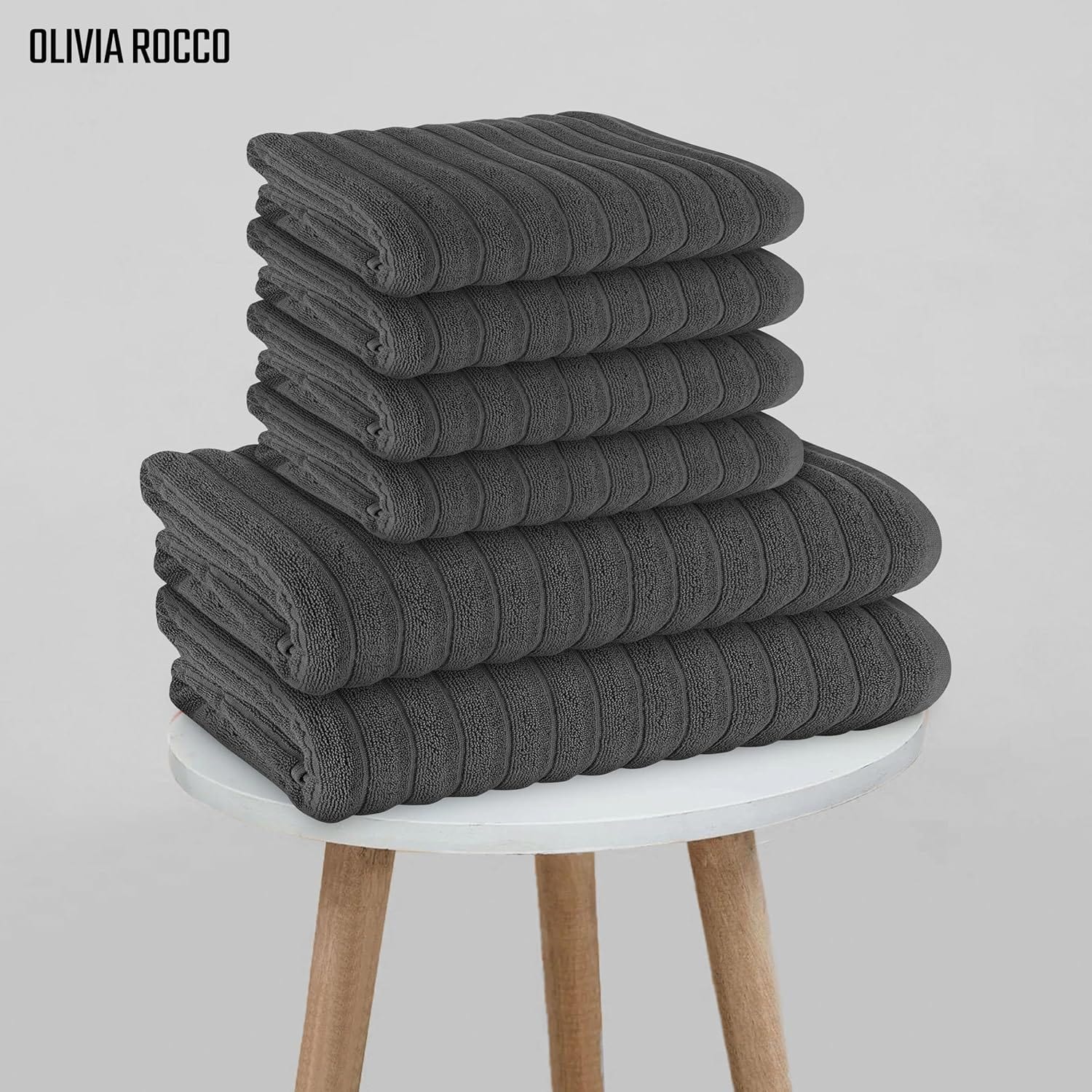 OLIVIA ROCCO Towel Ribbed Towels Sets Range Hydro Cotton Bath linens Towel Wholesale Manchester UK