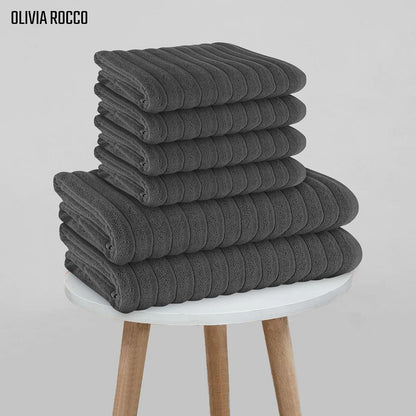 OLIVIA ROCCO Towel Ribbed Towels Sets Range Hydro Cotton Bath linens Towel Wholesale Manchester UK