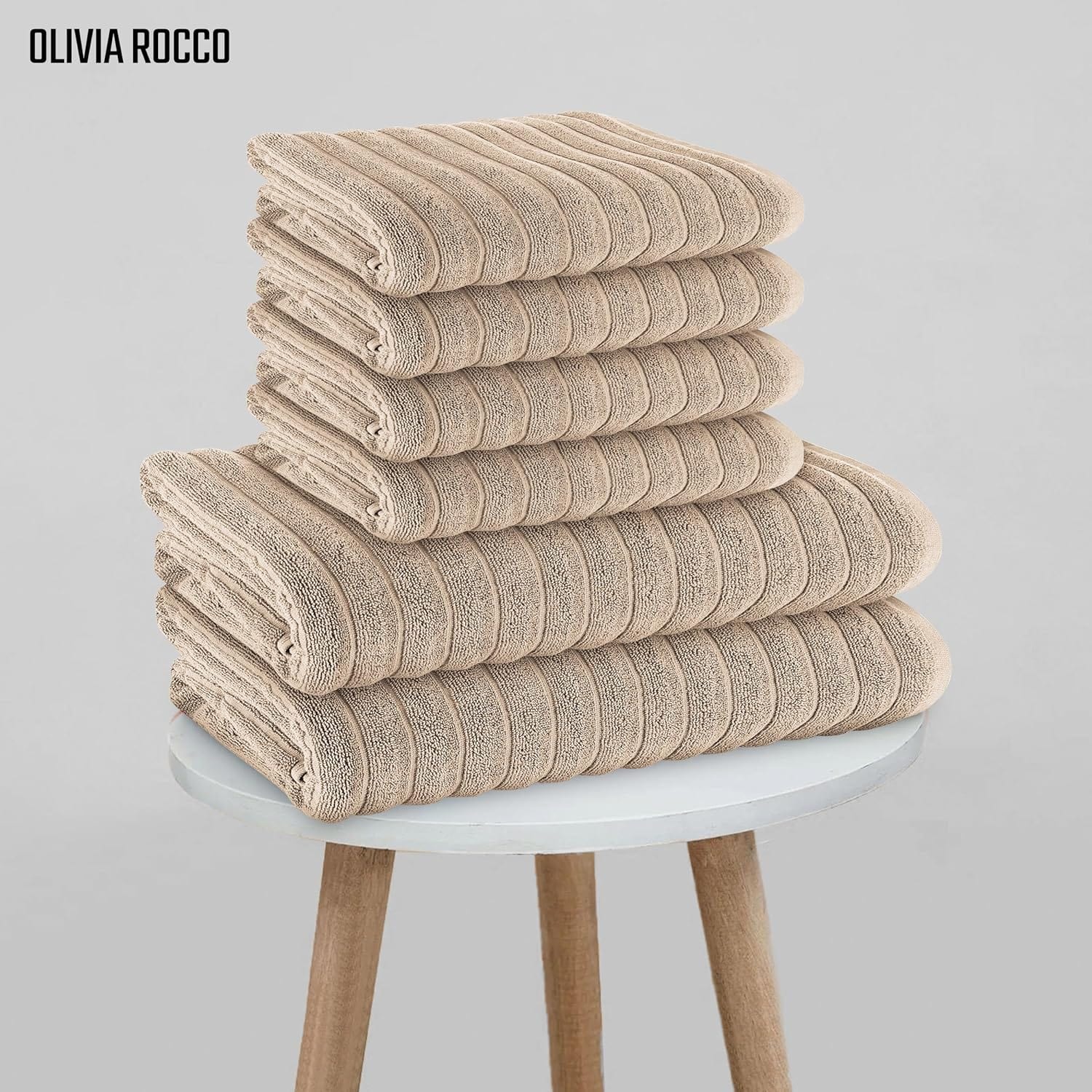 OLIVIA ROCCO Towel Ribbed Towels Sets Range Hydro Cotton Bath linens Towel Wholesale Manchester UK