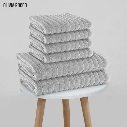 OLIVIA ROCCO Towel Ribbed Towels Sets Range Hydro Cotton Bath linens Towel Wholesale Manchester UK